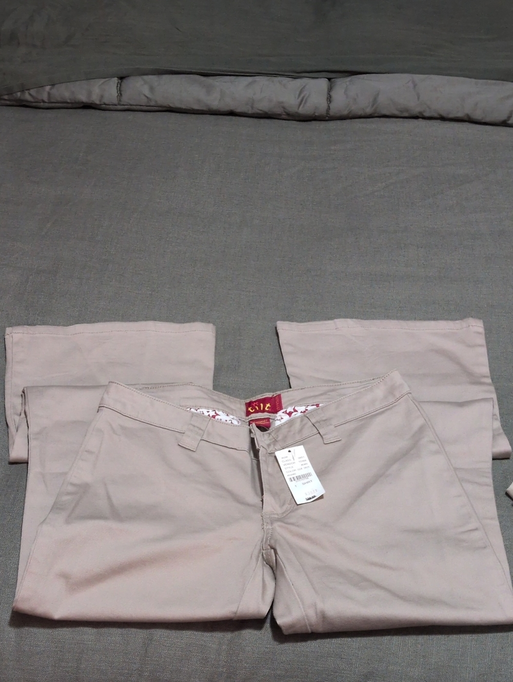 TILT Khaki Stretch Flare-Legged Pants Size 1 Short Cotton